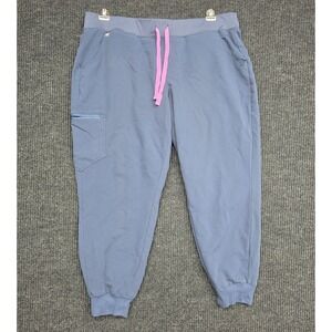 FIGS Technical Collection Scrub Jogger Pants Blue Gray Pink Drawstring XXL/P
